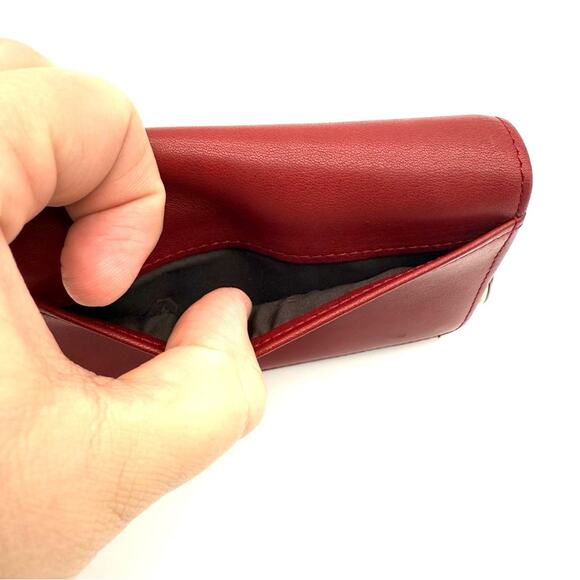 Vintage Coach Bedford Multi-Function Wallet Keychain Wallet Red Leather 6994 - Picture 7 of 13